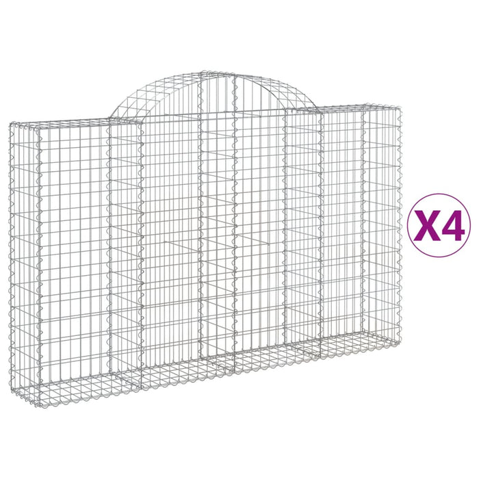 Coșuri gabion arcuite 4 buc, 200x30x120/140 cm, fier galvanizat WALTI