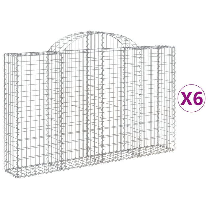 Coșuri gabion arcuite 6 buc, 200x30x120/140 cm, fier galvanizat WALTI