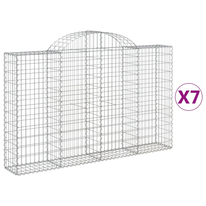 Coșuri gabion arcuite 7 buc, 200x30x120/140 cm, fier galvanizat WALTI