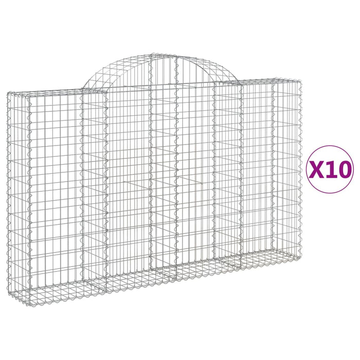 Coșuri gabion arcuite 10 buc, 200x30x120/140cm, fier galvanizat WALTI