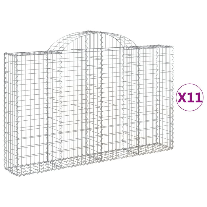 Coșuri gabion arcuite 11 buc, 200x30x120/140cm, fier galvanizat WALTI