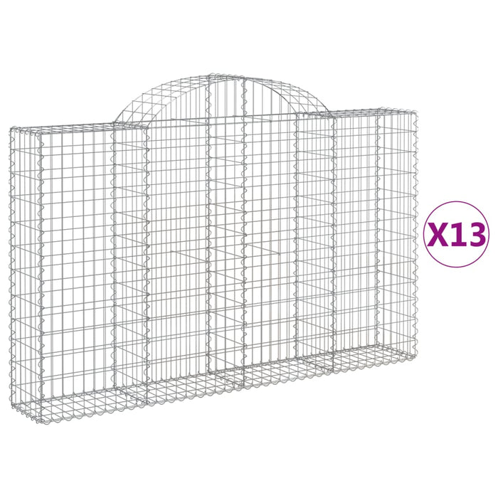 Coșuri gabion arcuite 13 buc, 200x30x120/140cm, fier galvanizat WALTI
