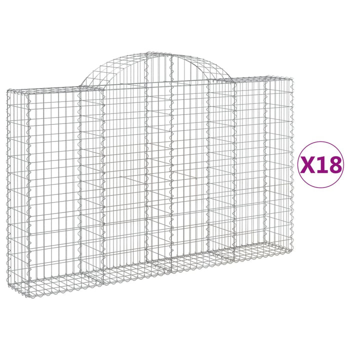Coșuri gabion arcuite 18 buc, 200x30x120/140cm, fier galvanizat WALTI