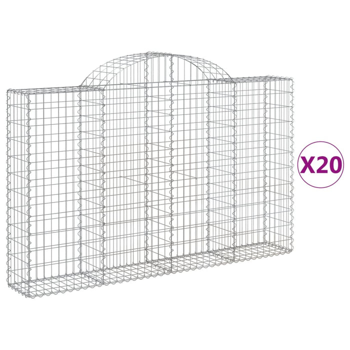 Coșuri gabion arcuite 20 buc, 200x30x120/140cm, fier galvanizat - WALTI WALTI