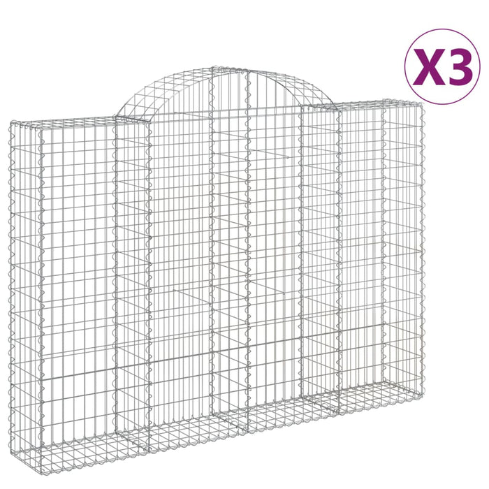 Coșuri gabion arcuite 3 buc, 200x30x140/160cm, fier galvanizat - WALTI WALTI