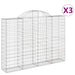 Coșuri gabion arcuite 3 buc, 200x30x140/160cm, fier galvanizat - WALTI WALTI