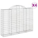 Coșuri gabion arcuite 4 buc, 200x30x140/160cm, fier galvanizat - WALTI WALTI