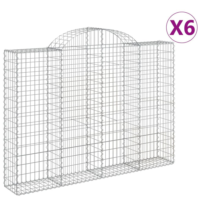 Coșuri gabion arcuite 6 buc, 200x30x140/160cm, fier galvanizat - WALTI WALTI