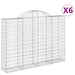 Coșuri gabion arcuite 6 buc, 200x30x140/160cm, fier galvanizat - WALTI WALTI
