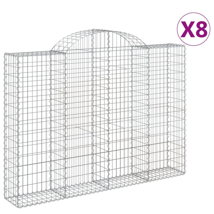 Coșuri gabion arcuite 8 buc, 200x30x140/160cm, fier galvanizat - WALTI WALTI