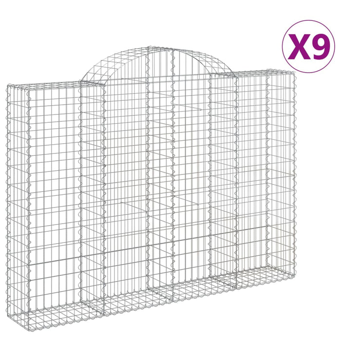 Coșuri gabion arcuite 9 buc, 200x30x140/160cm, fier galvanizat - WALTI WALTI