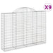 Coșuri gabion arcuite 9 buc, 200x30x140/160cm, fier galvanizat - WALTI WALTI