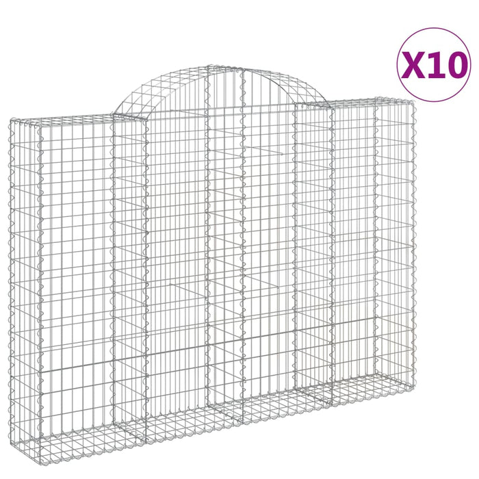 Coșuri gabion arcuite 10 buc, 200x30x140/160cm, fier galvanizat - WALTI WALTI