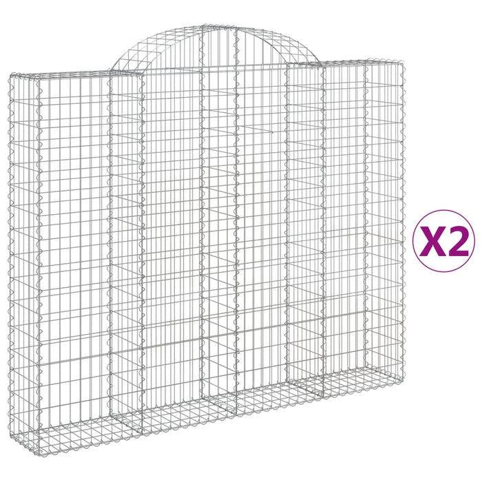 Coșuri gabion arcuite 2 buc, 200x30x160/180 cm, fier galvanizat WALTI
