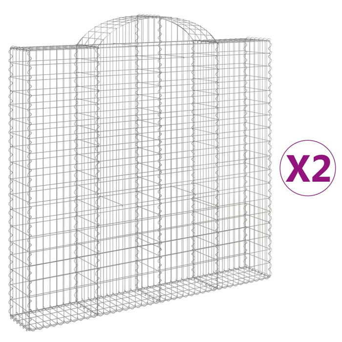 Coșuri gabion arcuite 2 buc, 200x30x180/200cm, fier galvanizat - WALTI WALTI