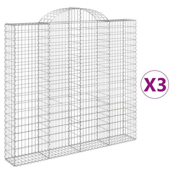 Coșuri gabion arcuite 3 buc, 200x30x180/200cm, fier galvanizat - WALTI WALTI