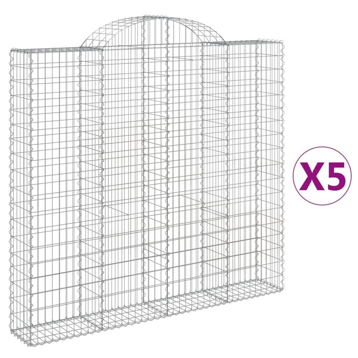 Coșuri gabion arcuite 5 buc, 200x30x180/200cm, fier galvanizat WALTI