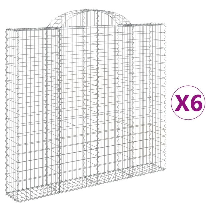 Coșuri gabion arcuite 6 buc, 200x30x180/200cm, fier galvanizat - WALTI WALTI