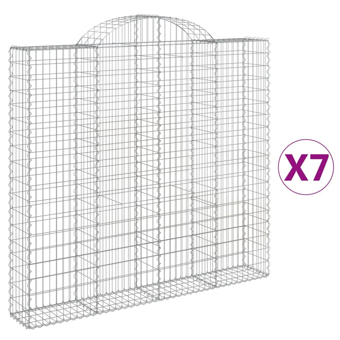 Coșuri gabion arcuite 7 buc, 200x30x180/200cm, fier galvanizat WALTI