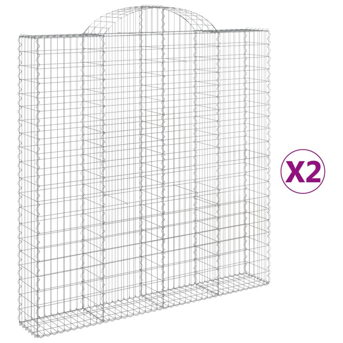Coșuri gabion arcuite 2 buc. 200x30x200/220 cm fier galvanizat - WALTI WALTI