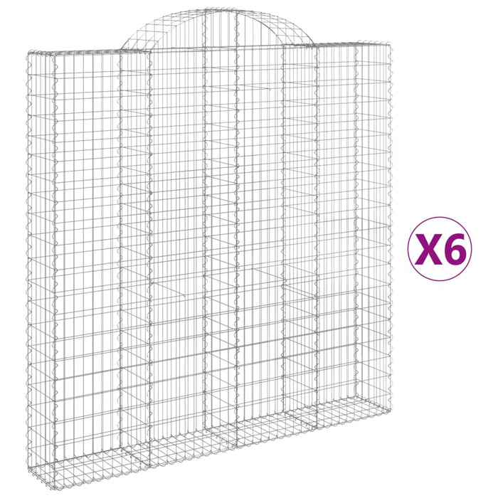 Coșuri gabion arcuite 6 buc. 200x30x200/220 cm fier galvanizat WALTI