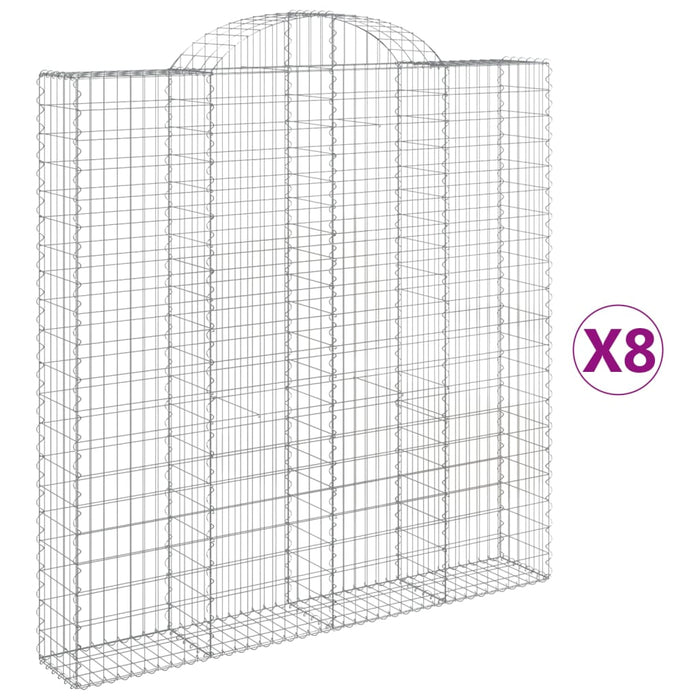 Coșuri gabion arcuite 8 buc. 200x30x200/220 cm fier galvanizat WALTI