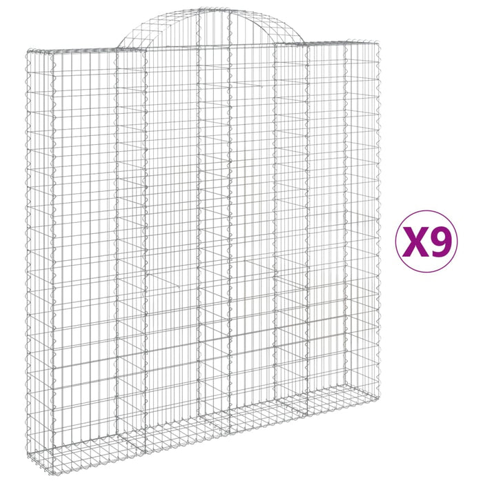Coșuri gabion arcuite 9 buc. 200x30x200/220 cm fier galvanizat WALTI