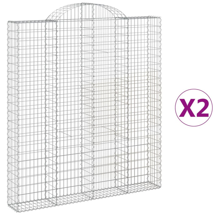 Coșuri gabion arcuite, 2 buc 200x30x220/240cm, fier galvanizat - WALTI WALTI