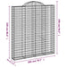 Coșuri gabion arcuite, 4 buc 200x30x220/240cm, fier galvanizat - WALTI WALTI