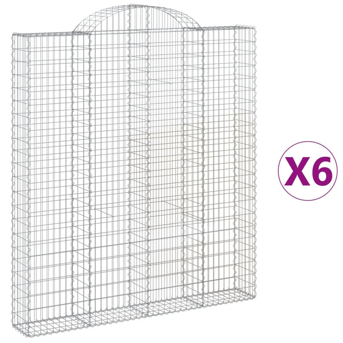 Coșuri gabion arcuite, 6 buc 200x30x220/240cm, fier galvanizat - WALTI WALTI