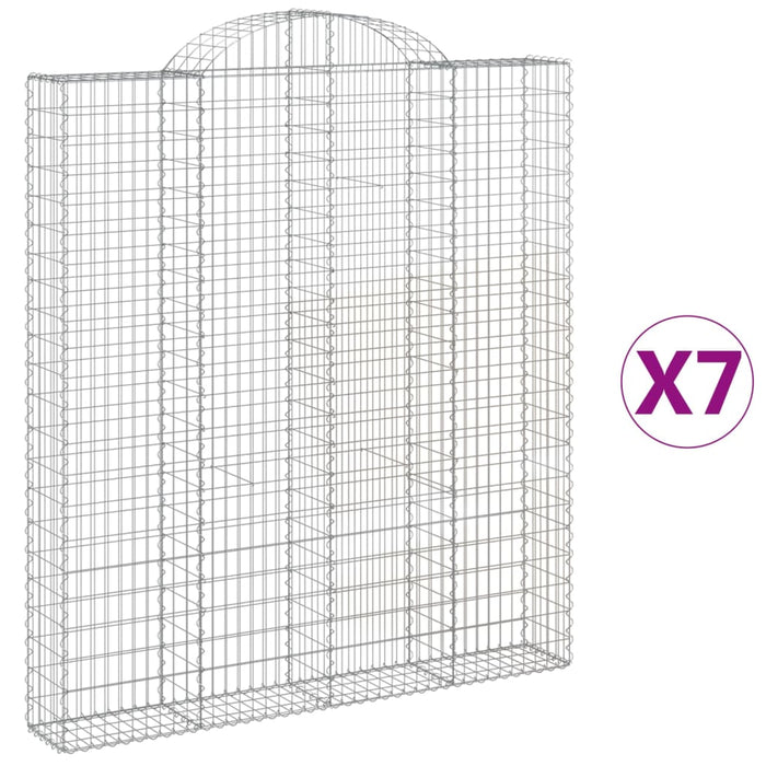 Coșuri gabion arcuite,7 buc., 200x30x220/240cm, fier galvanizat - WALTI WALTI