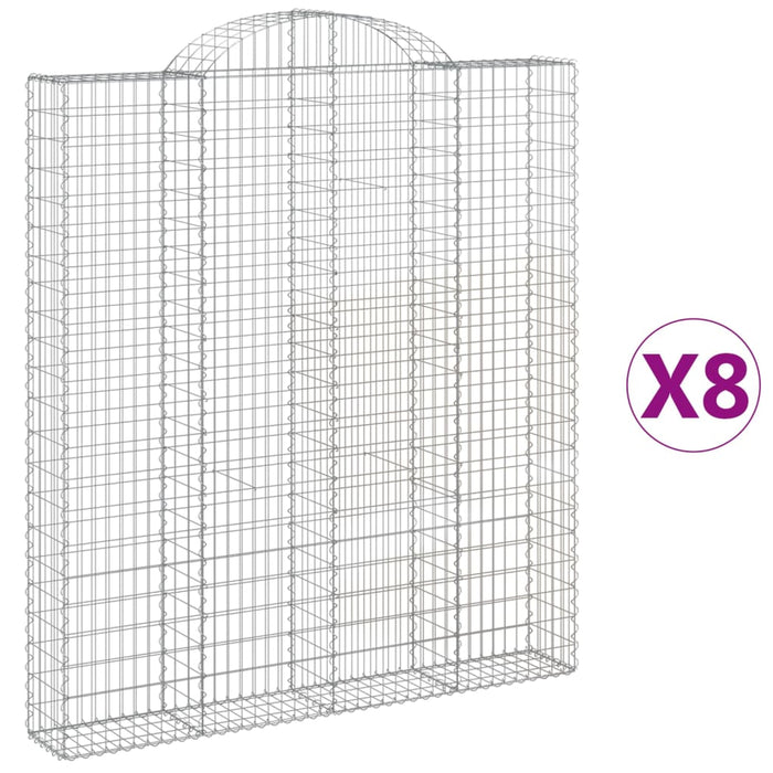 Coșuri gabion arcuite,8 buc., 200x30x220/240cm, fier galvanizat - WALTI WALTI