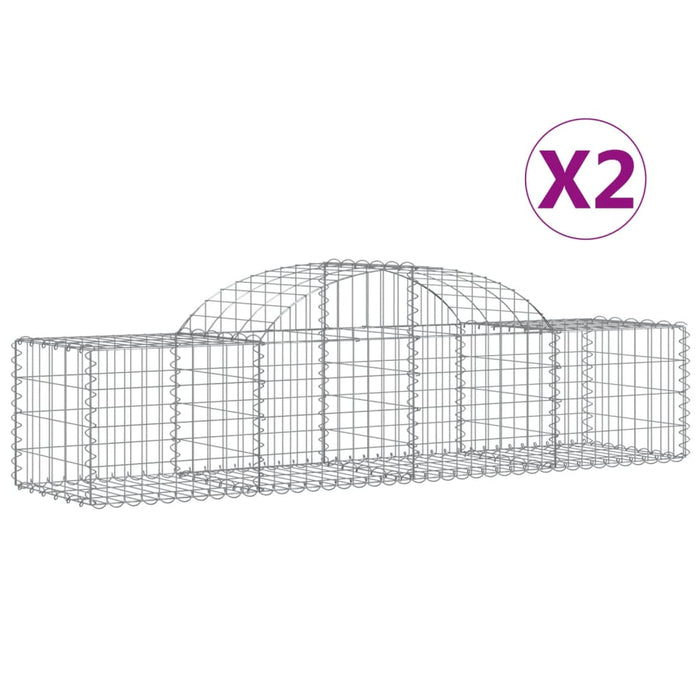 Coșuri gabion arcuite 2 buc, 200x50x40/60 cm, fier galvanizat - WALTI WALTI