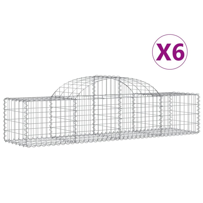 Coșuri gabion arcuite 6 buc, 200x50x40/60 cm, fier galvanizat - WALTI WALTI