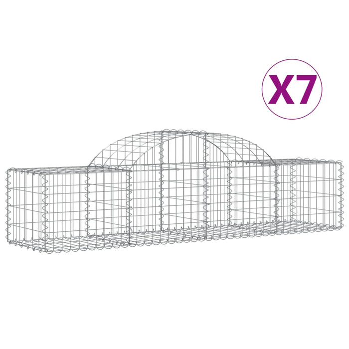 Coșuri gabion arcuite 7 buc, 200x50x40/60 cm, fier galvanizat - WALTI WALTI