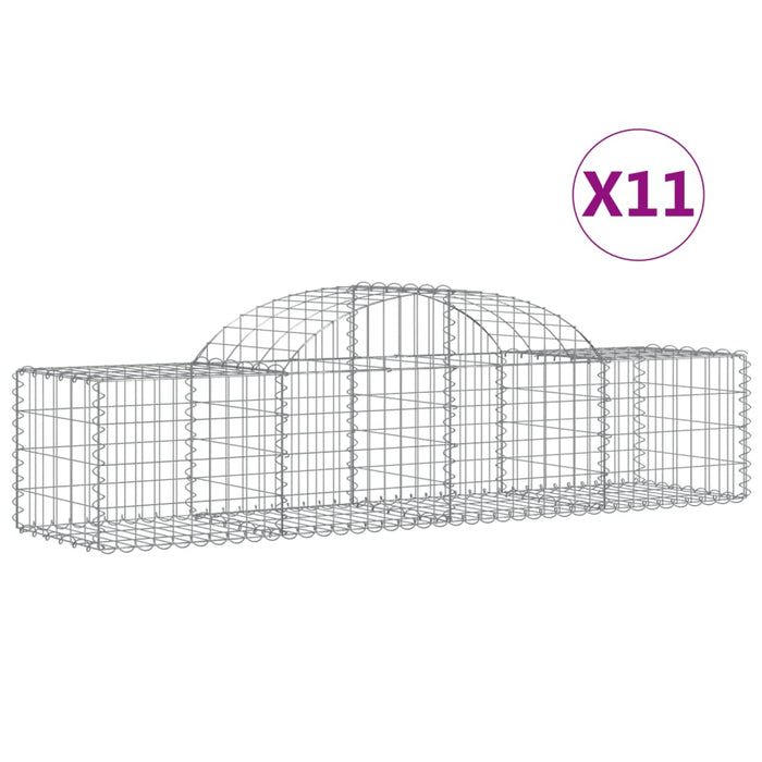 Coșuri gabion arcuite 11 buc, 200x50x40/60 cm, fier galvanizat - WALTI WALTI