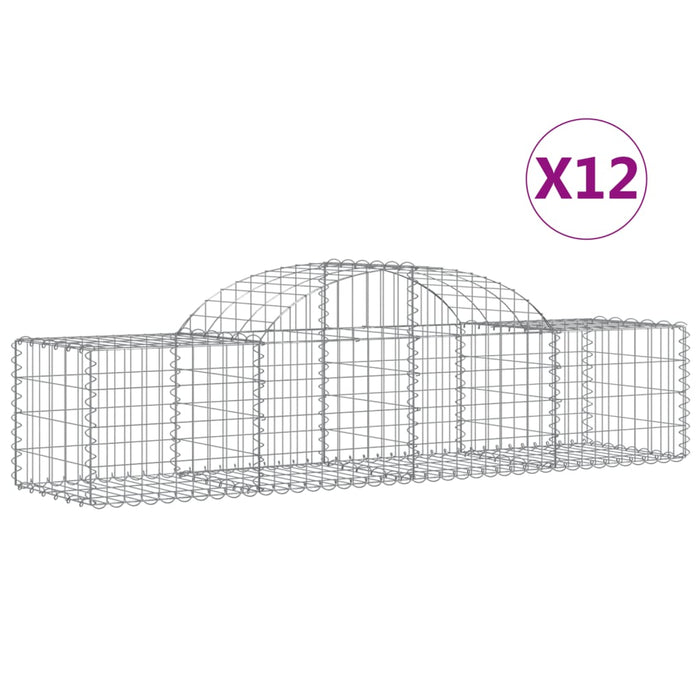 Coșuri gabion arcuite 12 buc, 200x50x40/60 cm, fier galvanizat - WALTI WALTI