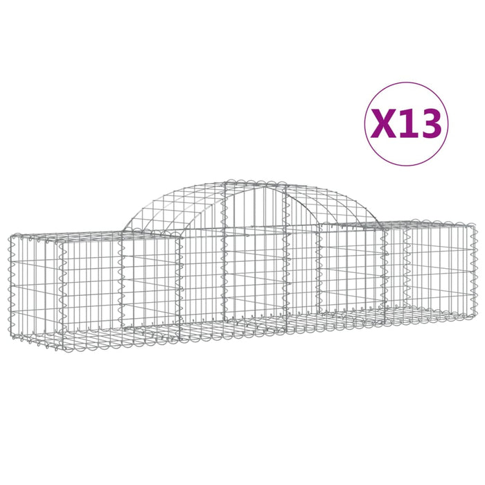 Coșuri gabion arcuite 13 buc, 200x50x40/60 cm, fier galvanizat - WALTI WALTI