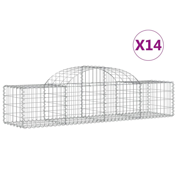 Coșuri gabion arcuite 14 buc, 200x50x40/60 cm, fier galvanizat - WALTI WALTI