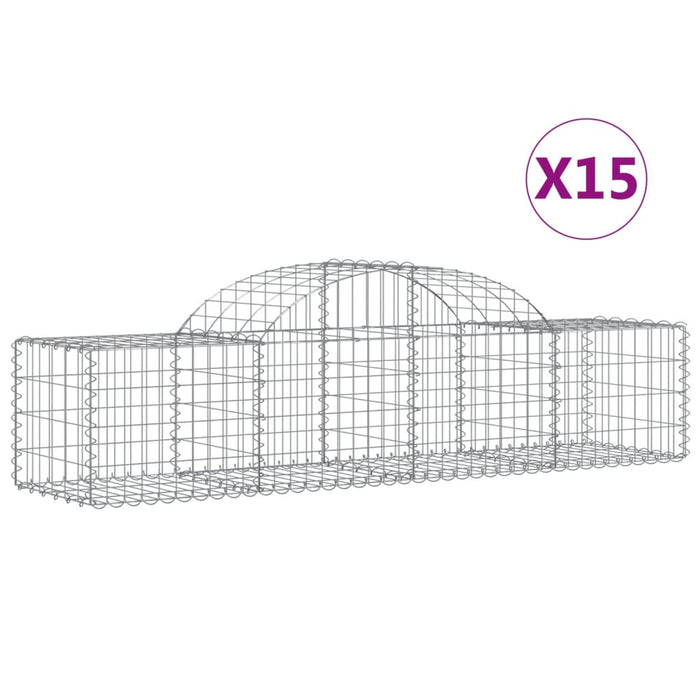 Coșuri gabion arcuite 15 buc, 200x50x40/60 cm, fier galvanizat - WALTI WALTI
