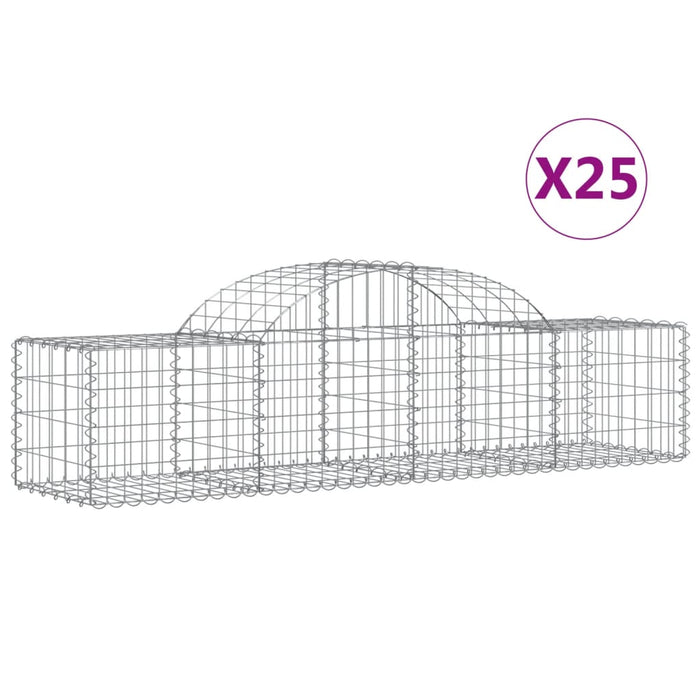 Coșuri gabion arcuite 25 buc, 200x50x40/60 cm, fier galvanizat - WALTI WALTI