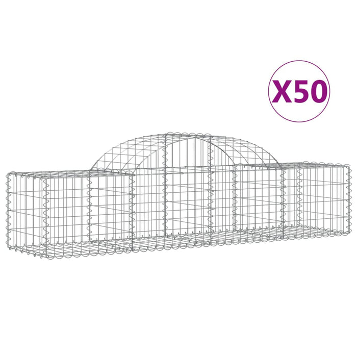 Coșuri gabion arcuite 50 buc, 200x50x40/60 cm, fier galvanizat - WALTI WALTI
