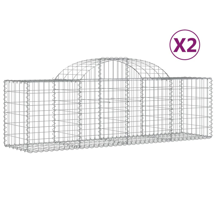 Coșuri gabion arcuite 2 buc, 200x50x60/80 cm, fier galvanizat - WALTI WALTI
