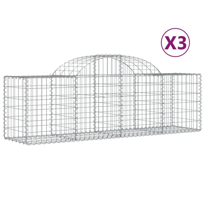 Coșuri gabion arcuite 3 buc, 200x50x60/80 cm, fier galvanizat - WALTI WALTI