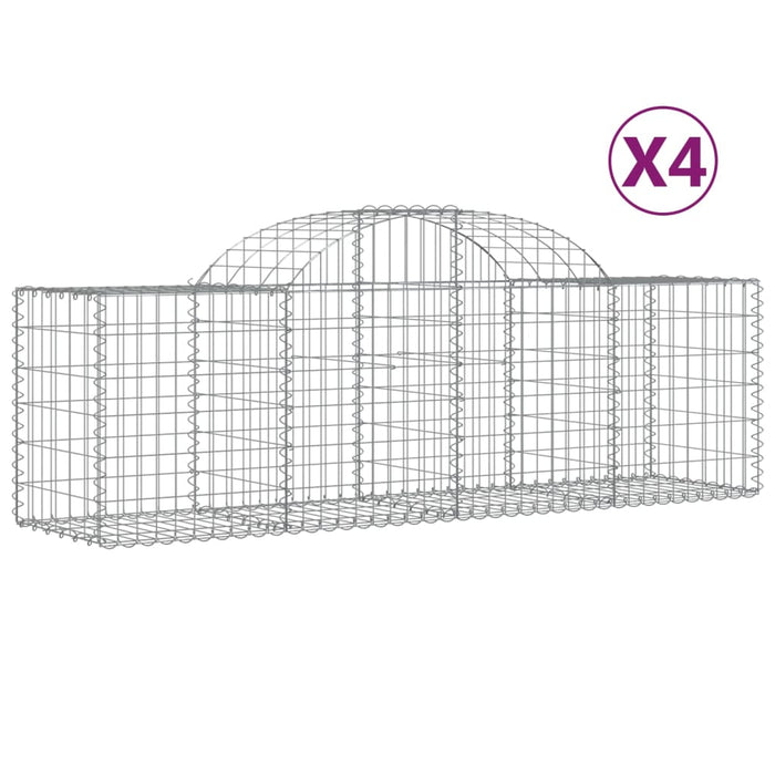 Coșuri gabion arcuite 4 buc, 200x50x60/80 cm, fier galvanizat - WALTI WALTI
