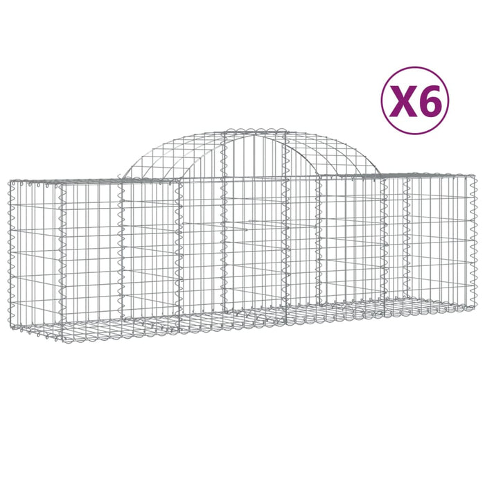 Coșuri gabion arcuite 6 buc, 200x50x60/80 cm, fier galvanizat - WALTI WALTI