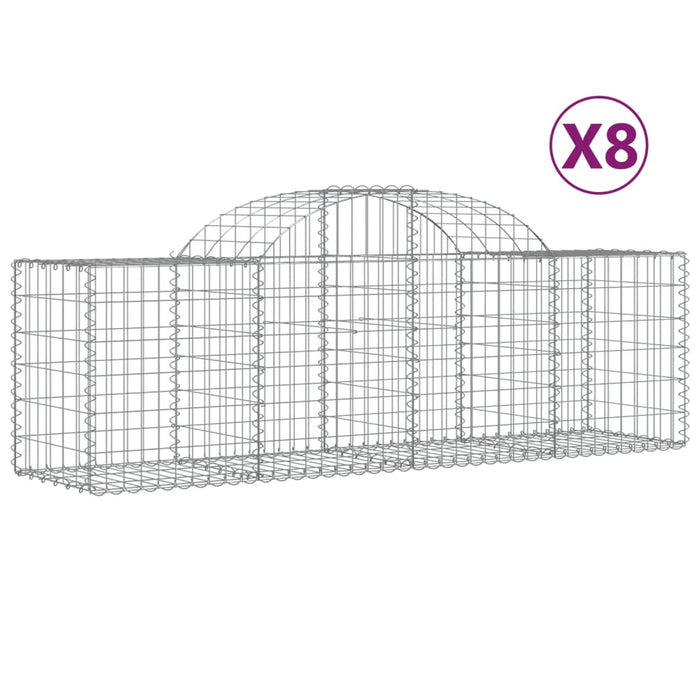 Coșuri gabion arcuite 8 buc, 200x50x60/80 cm, fier galvanizat - WALTI WALTI
