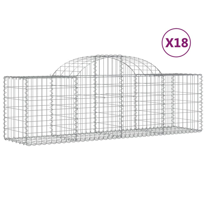 Coșuri gabion arcuite 18 buc, 200x50x60/80 cm, fier galvanizat - WALTI WALTI