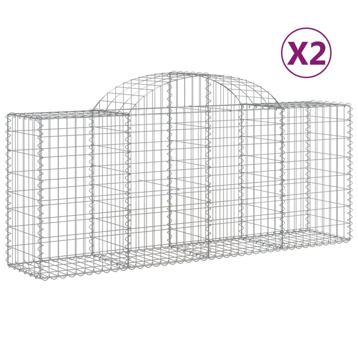 Coșuri gabion arcuite 2 buc, 200x50x80/100 cm, fier galvanizat - WALTI WALTI