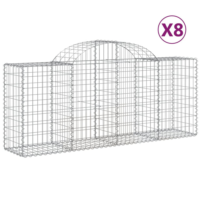 Coșuri gabion arcuite 8 buc, 200x50x80/100 cm, fier galvanizat - WALTI WALTI